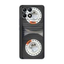 Чехол с Прикольным принтом на Xiaomi POCO F6 (Кассета магнитофона)