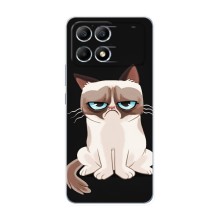 Чехол с принтом для Xiaomi POCO F6 (AlphaPrint) Модные коты – Грустный кот