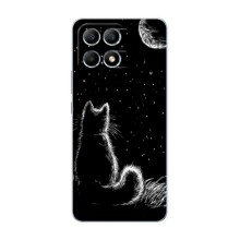 Чехол с принтом для Xiaomi POCO F6 (AlphaPrint) Модные коты – Котик и луна