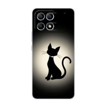 Чехол с принтом для Xiaomi POCO F6 (AlphaPrint) Модные коты – Силуэт котика