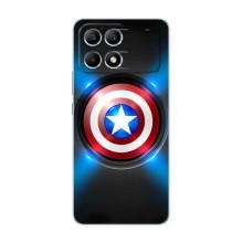 Чехол с Щитом Капитана Америки на Xiaomi POCO F6 – Яркий Щит Капитана