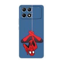 Чехол Супергерой Человека Паука на Xiaomi POCO F6 – На паутине