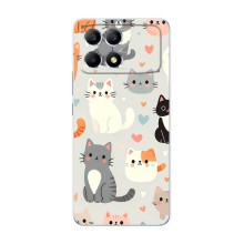 Чохол з малюнком кіт на Xiaomi POCO F6 (Колаж котів)