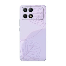 Чехол цветочный дизайн для Xiaomi POCO F6 – Монстера фиолетовая