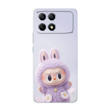Чехол с принтом Лабубу для Xiaomi POCO F6 – Фиолетовый Лабубу