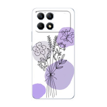 Силконовий чохол з принтом в квітах на Xiaomi POCO F6 – Фіолетовий букет