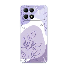 Силконовий чохол з принтом в квітах на Xiaomi POCO F6 – Фіолетовий дизайн