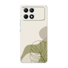 Силконовий чохол з принтом в квітах на Xiaomi POCO F6 – Монстера зелена