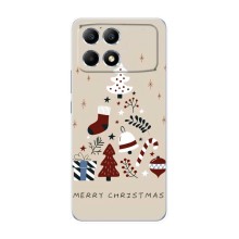 Рождественские Чехлы для Xiaomi POCO F6 (VPrint) (Merry Christmas)