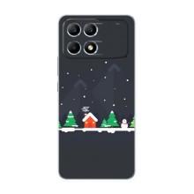 Силіконовий бампер на різдво для Xiaomi POCO F6 (Місто зимове)