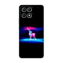 Силиконовый бампер с картинкой животных для Xiaomi POCO F6 (Яркий олень)