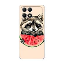 Силиконовый Чехол с Енотами на Xiaomi POCO F6 – Енот