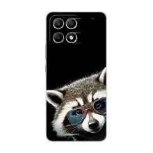 Силиконовый Чехол с Енотами на Xiaomi POCO F6 – Стильный Енот