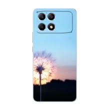 Силиконовый Чехол с одуванчиками на Xiaomi POCO F6 – Закат с одуванчиком