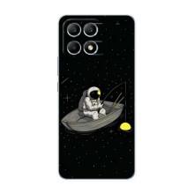 Силиконовый Чехол с принтом "Космонавты" на Xiaomi POCO F6 – Космонавт на рыбалке