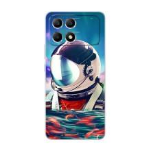Силиконовый Чехол с принтом "Космонавты" на Xiaomi POCO F6 – Космонавт в воде