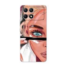 Силиконовый Чехол на Xiaomi POCO F6 с картинкой Стильных Девушек (Девушка и ресницы)