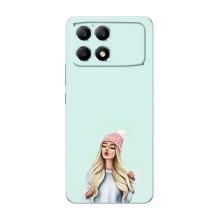 Силиконовый Чехол на Xiaomi POCO F6 с картинкой Стильных Девушек (В шапке)