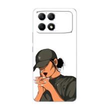 Силиконовый Чехол на Xiaomi POCO F6 с картинкой Стильных Девушек (В зеленом)