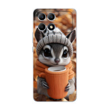 Печатный чехол «Зверята с кофе» для Xiaomi POCO F6