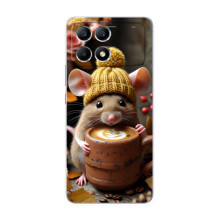 Печатный чехол «Зверята с кофе» для Xiaomi POCO F6 – Медведь с кофе