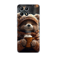 Печатный чехол «Зверята с кофе» для Xiaomi POCO F6 – Мишка с кофе