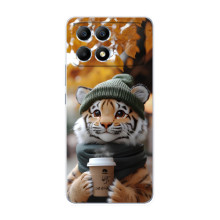 Печатный чехол «Зверята с кофе» для Xiaomi POCO F6 – Тигр с кофе