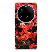 Чехлы с Цветами для Xiaomi POCO F7 Pro (VPrint) (Цветы красные)