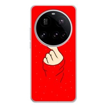 Чохол (Знак сердечка) для Xiaomi POCO F7 Pro – Сердечко на червоному
