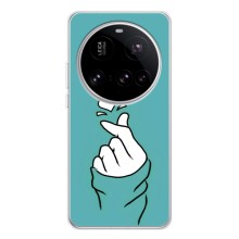 Чохол (Знак сердечка) для Xiaomi POCO F7 Pro – Сердечко на бірюзовому