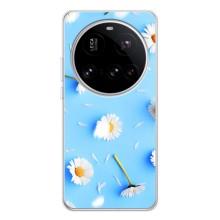 Чохол з Квітами для Xiaomi POCO F7 Pro (ромашки на блакитному)