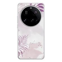 Чехол с цветочным принтом на Поко Ф7 Про (Фиолетовые листья)