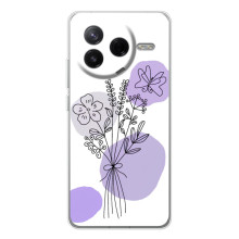 Силиконовый чехол с принтом в цветах на Xiaomi POCO F7 Pro – Фиолетовый букет