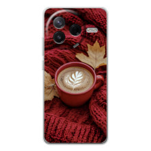Чехол с уникальным дизайном «Осень с кофе» для Xiaomi POCO F7 Pro – Кофе на пледе