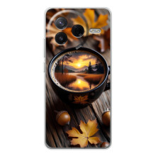 Чехол с уникальным дизайном «Осень с кофе» для Xiaomi POCO F7 Pro – Тёмный кофе