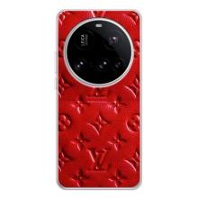 Текстурный Чехол Louis Vuitton для Поко Ф7 Про (Красный ЛВ)