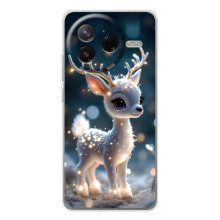 Яркий чехол для Xiaomi POCO F7 Pro с Зимними Оленятами – Блистающий оленёнок