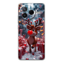Яркий чехол для Xiaomi POCO F7 Pro с Зимними Оленятами – Олень среди подарков