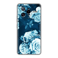 Чехлы (ART) Цветы на Xiaomi POCO F7 Ultra (VPrint) (Голубые Бутоны)