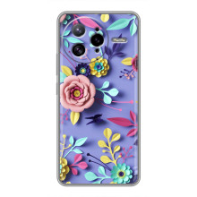 Чехлы с Цветами для Xiaomi POCO F7 Ultra (VPrint) (Цветочный дизайн)