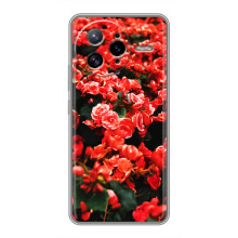 Чехлы с Цветами для Xiaomi POCO F7 Ultra (VPrint) (Цветы красные)
