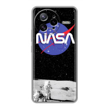 Силиконовый бампер с принтом "Наса" на Xiaomi POCO F7 Ultra – Nasa на луне