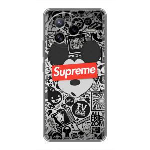 Чехол с Брендами одежды на Поко Ф7 Ультра – Supreme Маус
