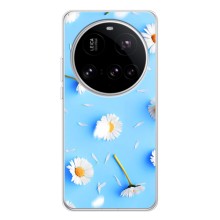 Чехол с Цветами для Xiaomi POCO F7 Ultra (ромашки на голубом)