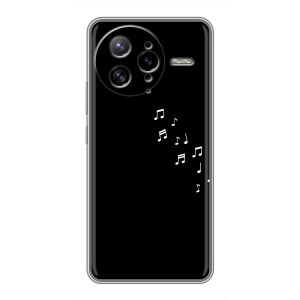 Чехол с картинками на черном фоне для Xiaomi POCO F7 Ultra – Ноты