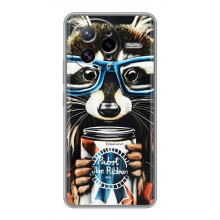 Чехол с принтом для Поко Ф7 Ультра - (Прикольные) (AlphaPrint) (Енот с банкой)