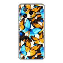 Чехол с принтом для Поко Ф7 Ультра - (Прикольные) (AlphaPrint) (Яркие бабочки)