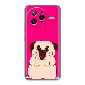 Чехол (ТПУ) Милые собачки для Xiaomi POCO F7 Ultra (Веселый Мопсик)