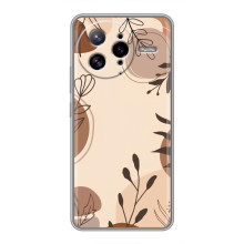 Чехол с цветочным принтом на Поко Ф7 Ультра (Коричневые цветы)