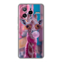 Чехол с принтом стильные животные для Поко Ф7 Ультра (Стильный жирав)